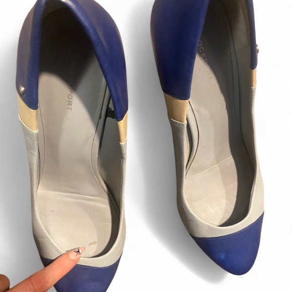 Rockport Blue and Cream Women's Heels - Picture 6 of 7